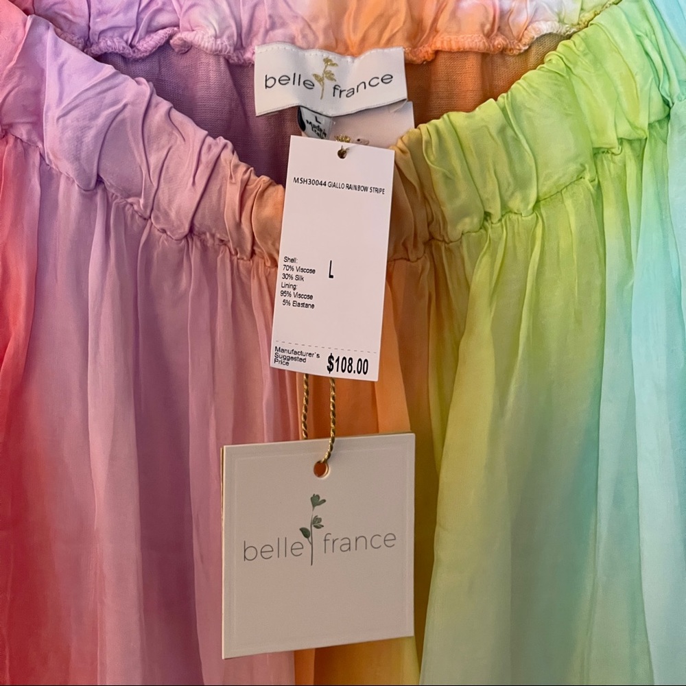 Belle France Giallo Rainbow Stripe Skirt - Picture 4 of 4